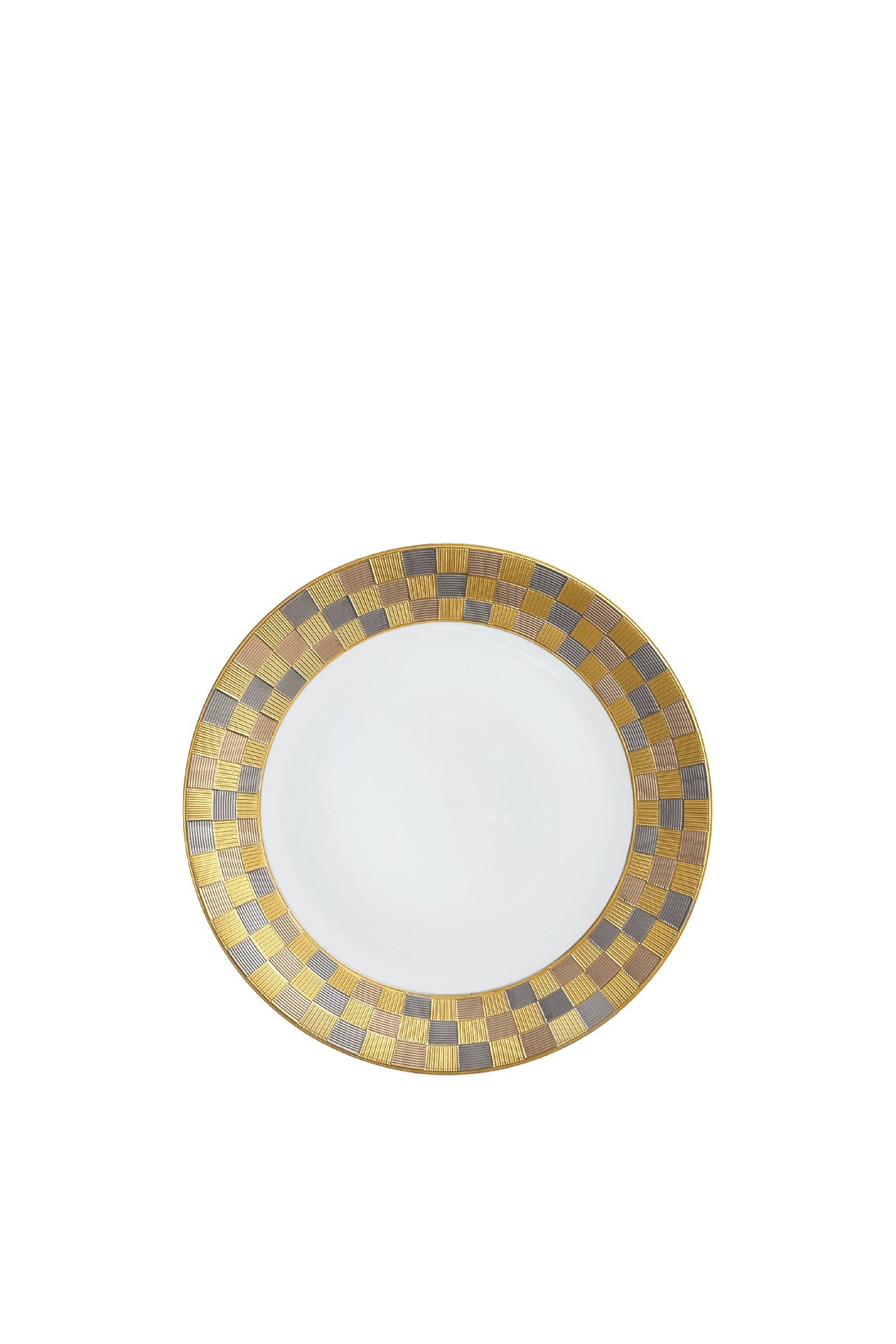 Assiette à pain & beurre Byzanteum en porcelaine - Blanc, Or & Platine