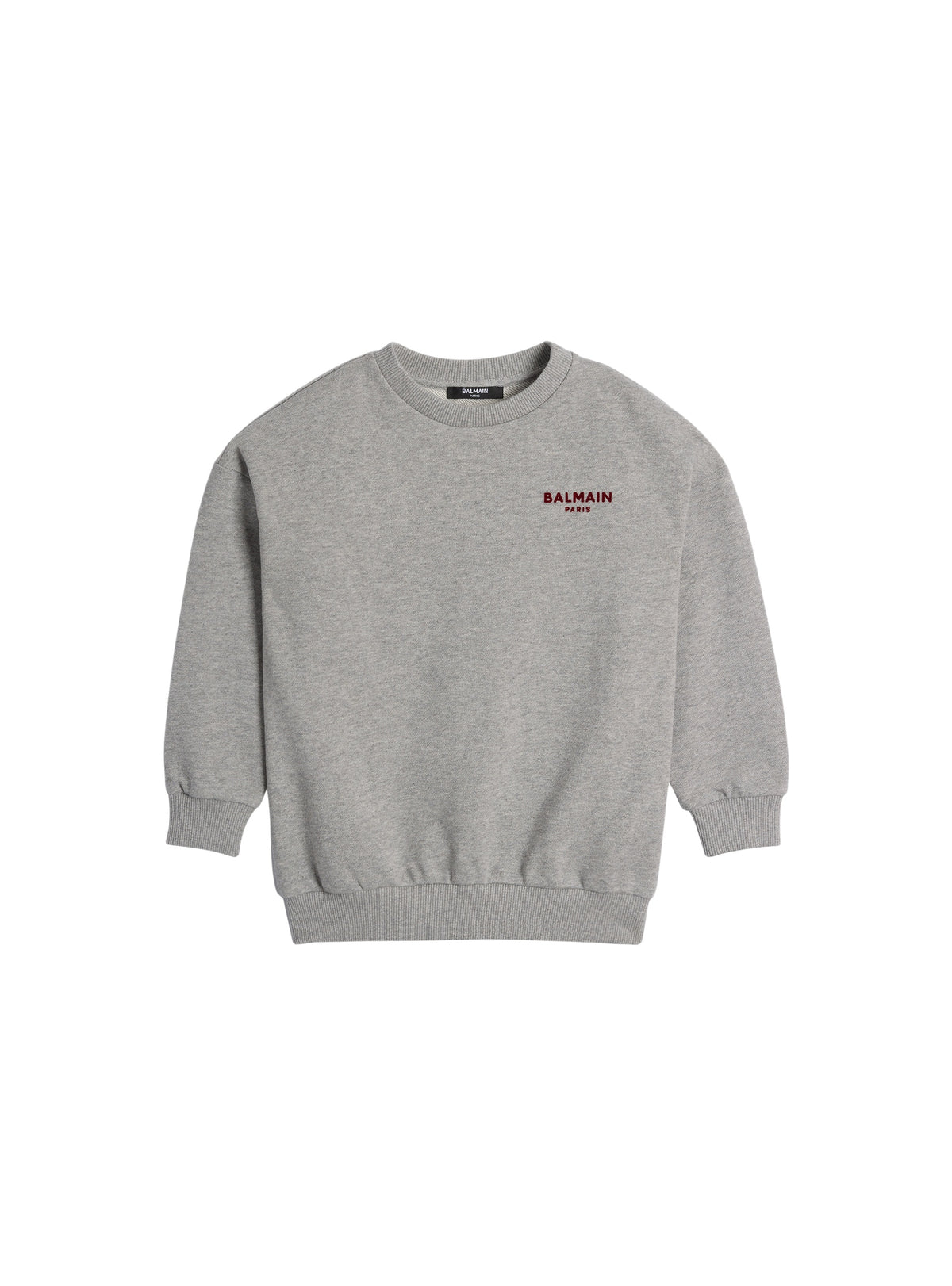 Sweat-shirt floqué balmain paris - Gris & Brodeaux
