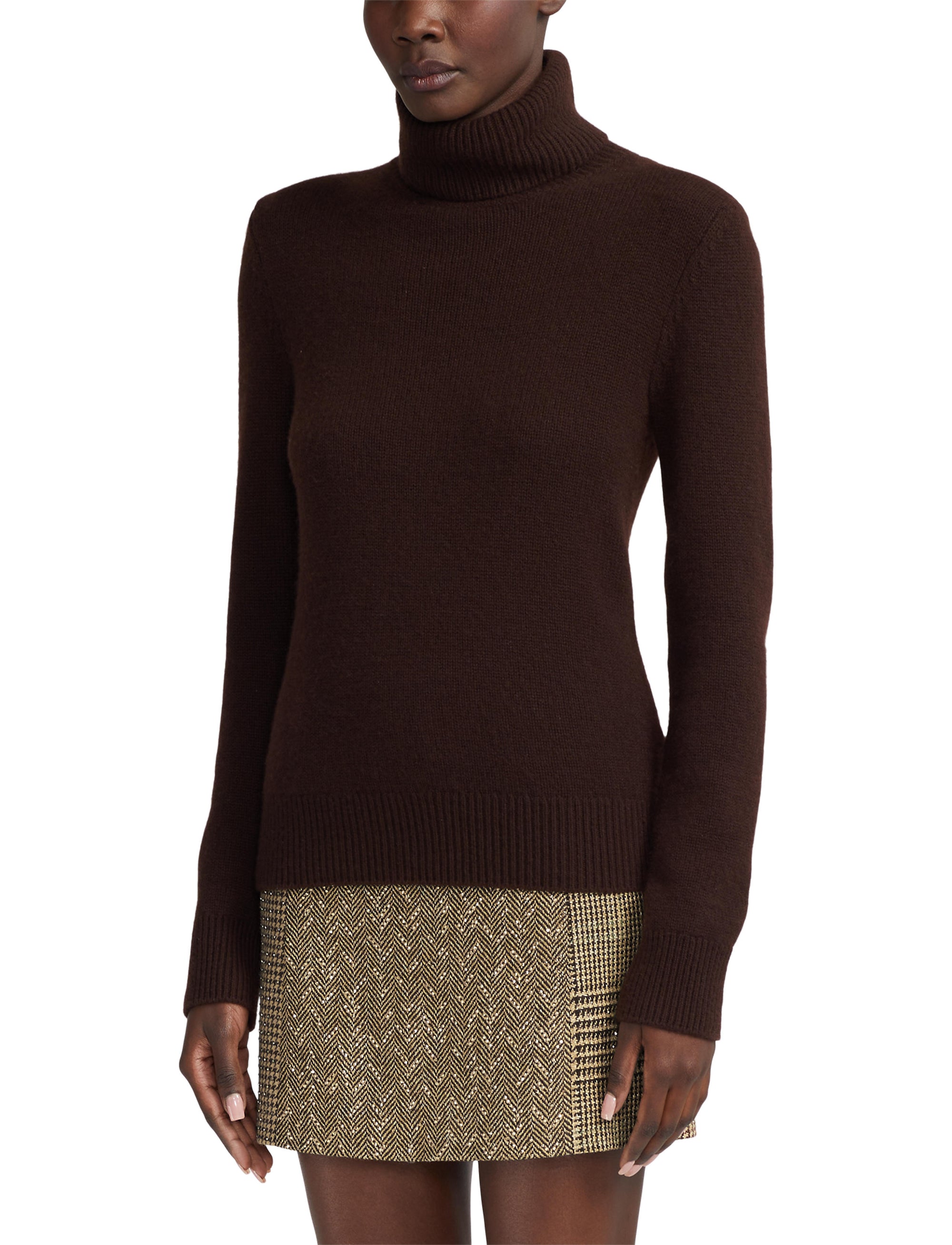 Pull à col roulé en cachemire - Brown