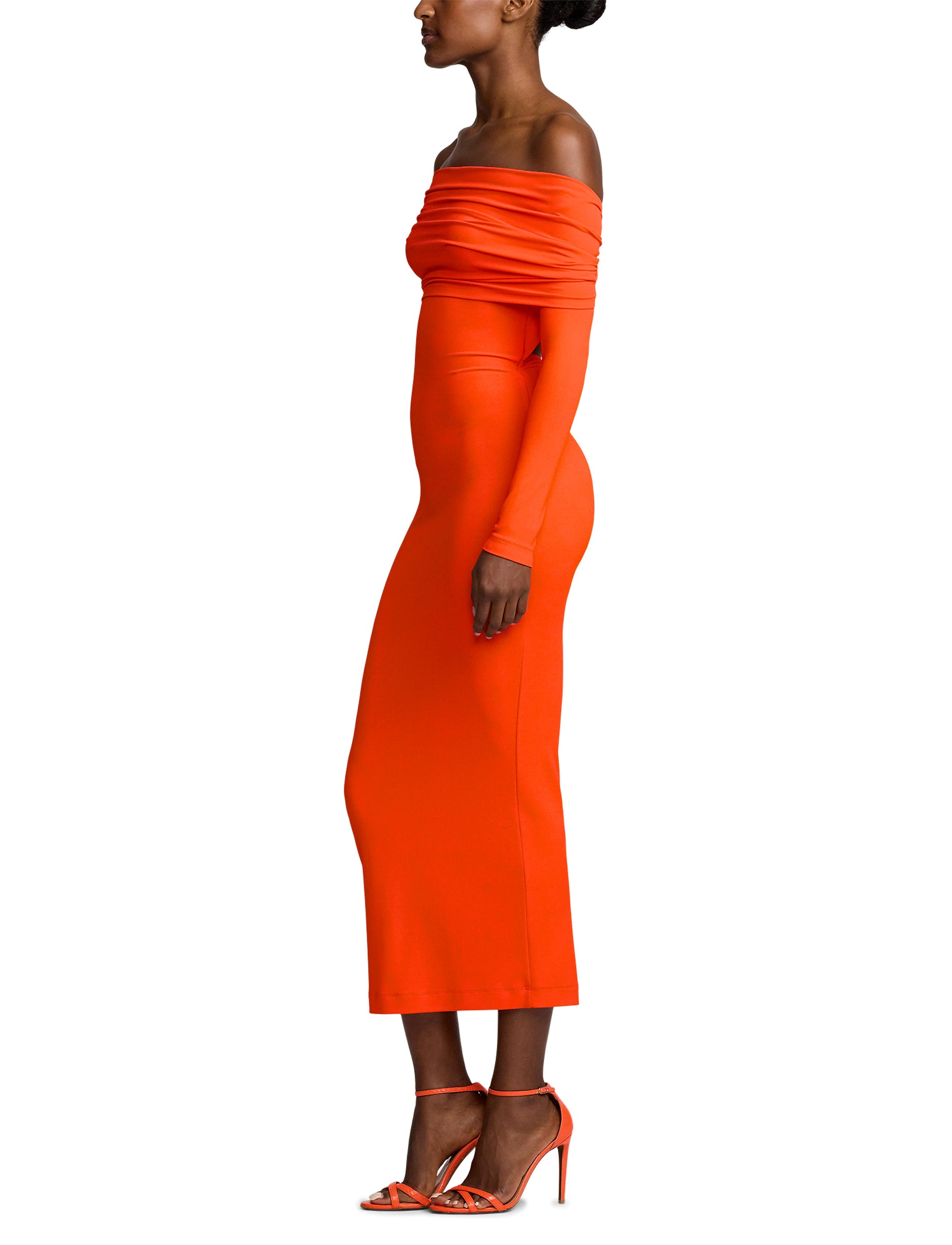 Robe de cocktail épaules dégagées - Bright Orange