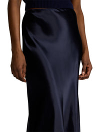 Jupe Masina en charmeuse - Lux Navy