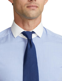 Chemise fil-à-fil avec col en popeline - Blue