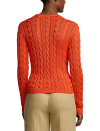 2pcs / NEW // BRIGHT ORANGE PULLOVER LONG SLEEVE LS CN CABLE