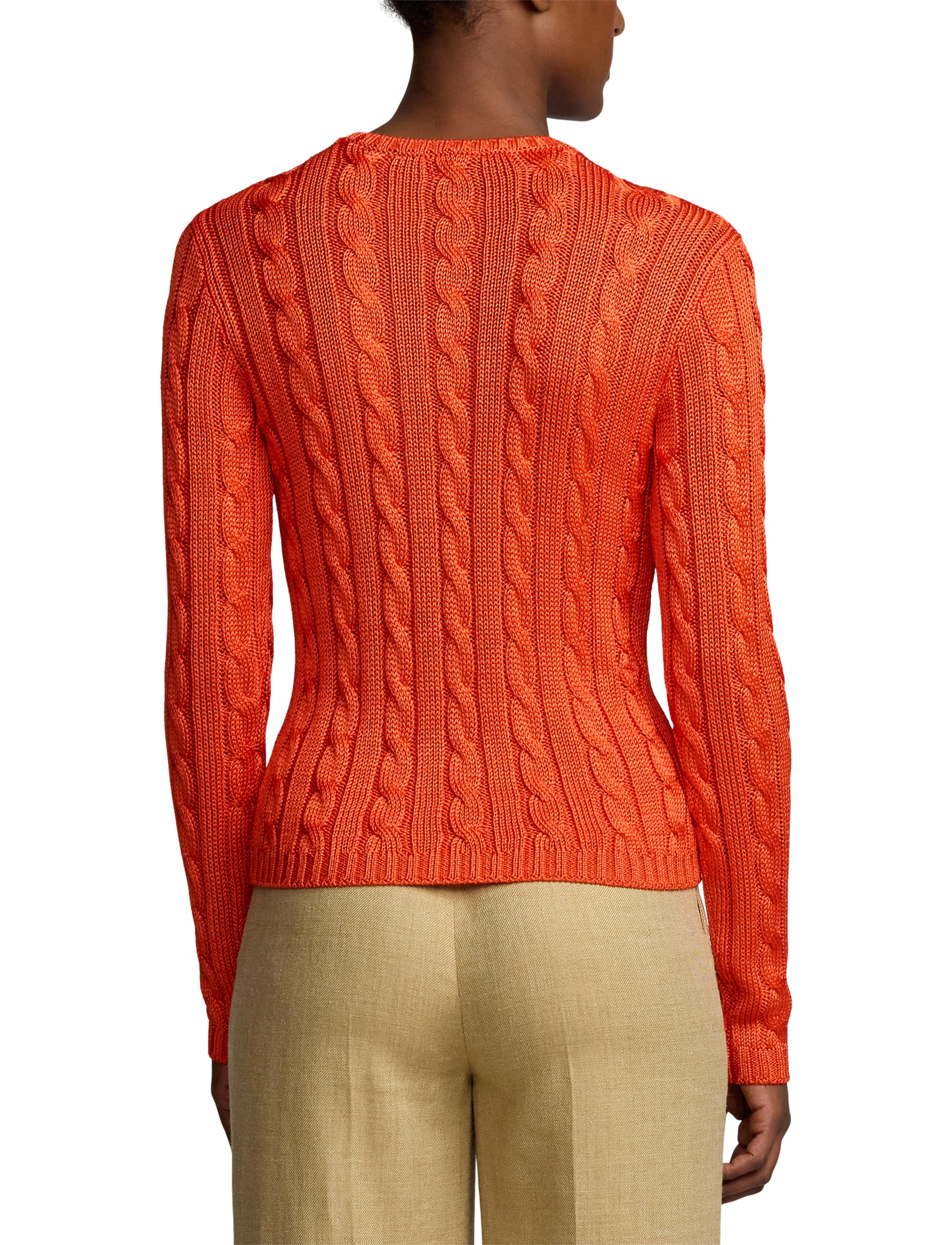 2pcs / NEW // BRIGHT ORANGE PULLOVER LONG SLEEVE LS CN CABLE