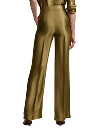 Dean trousers in metallic satin - Dusty Sage