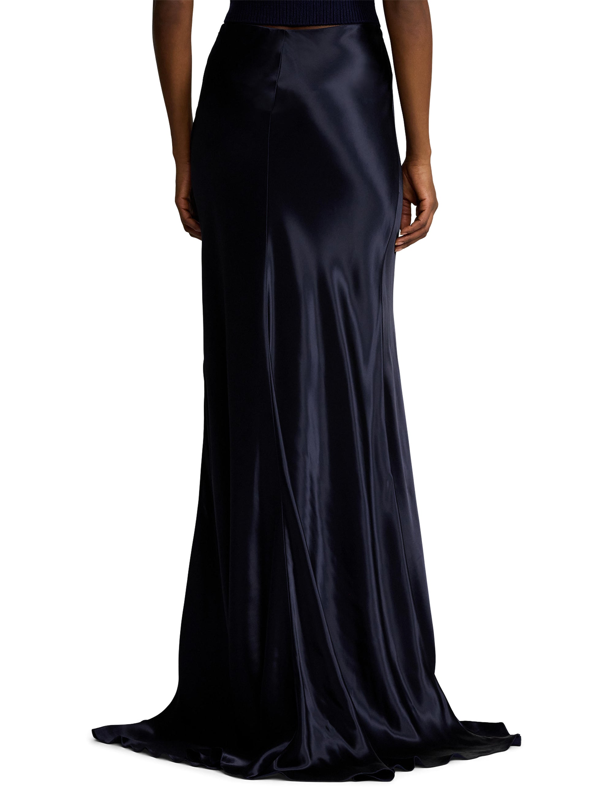 Jupe Masina en charmeuse - Lux Navy