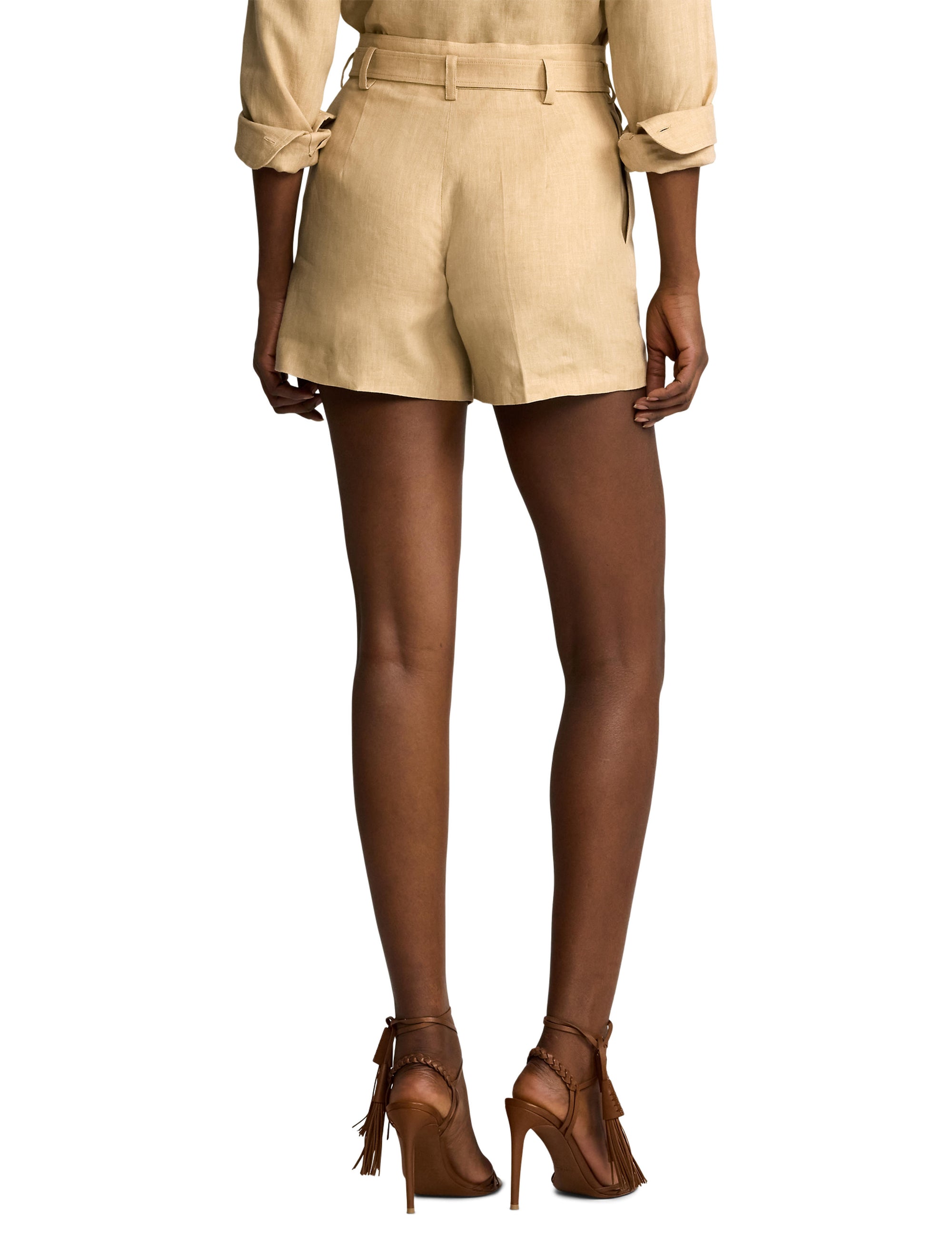 Denise shorts in linen - Light Sand