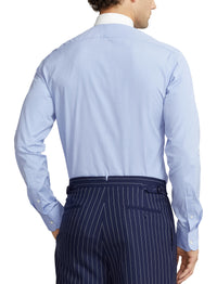 Chemise fil-à-fil avec col en popeline - Blue