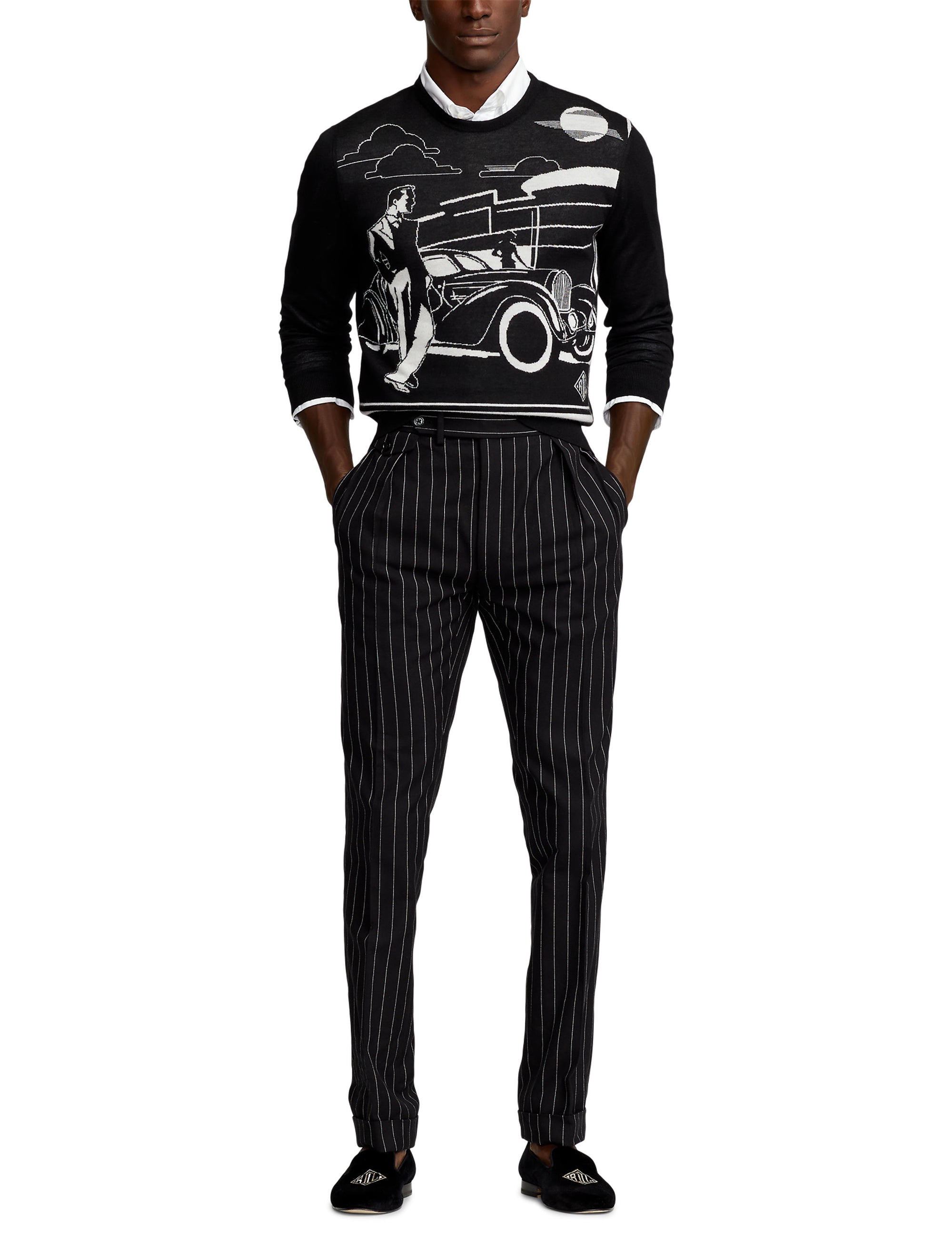 Pantalon Gregory rayé - Black & White