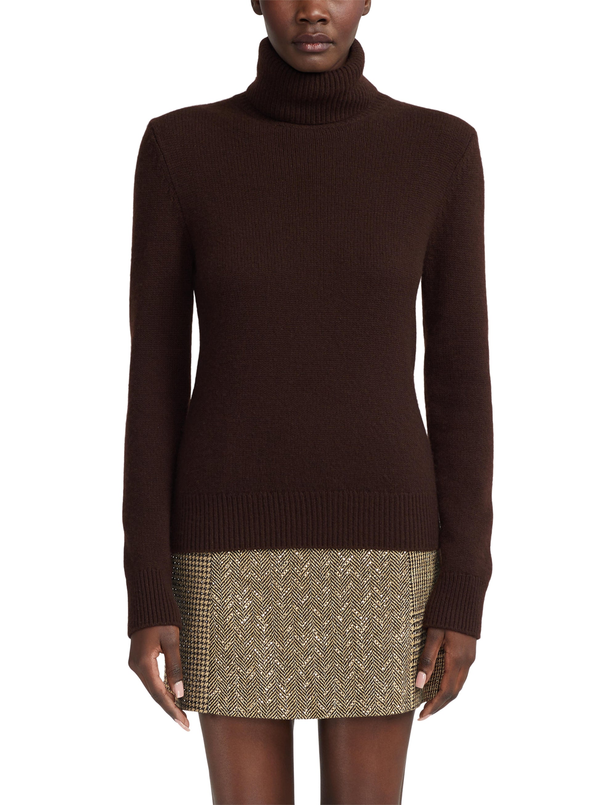 Pull à col roulé en cachemire - Brown