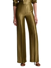 Dean trousers in metallic satin - Dusty Sage