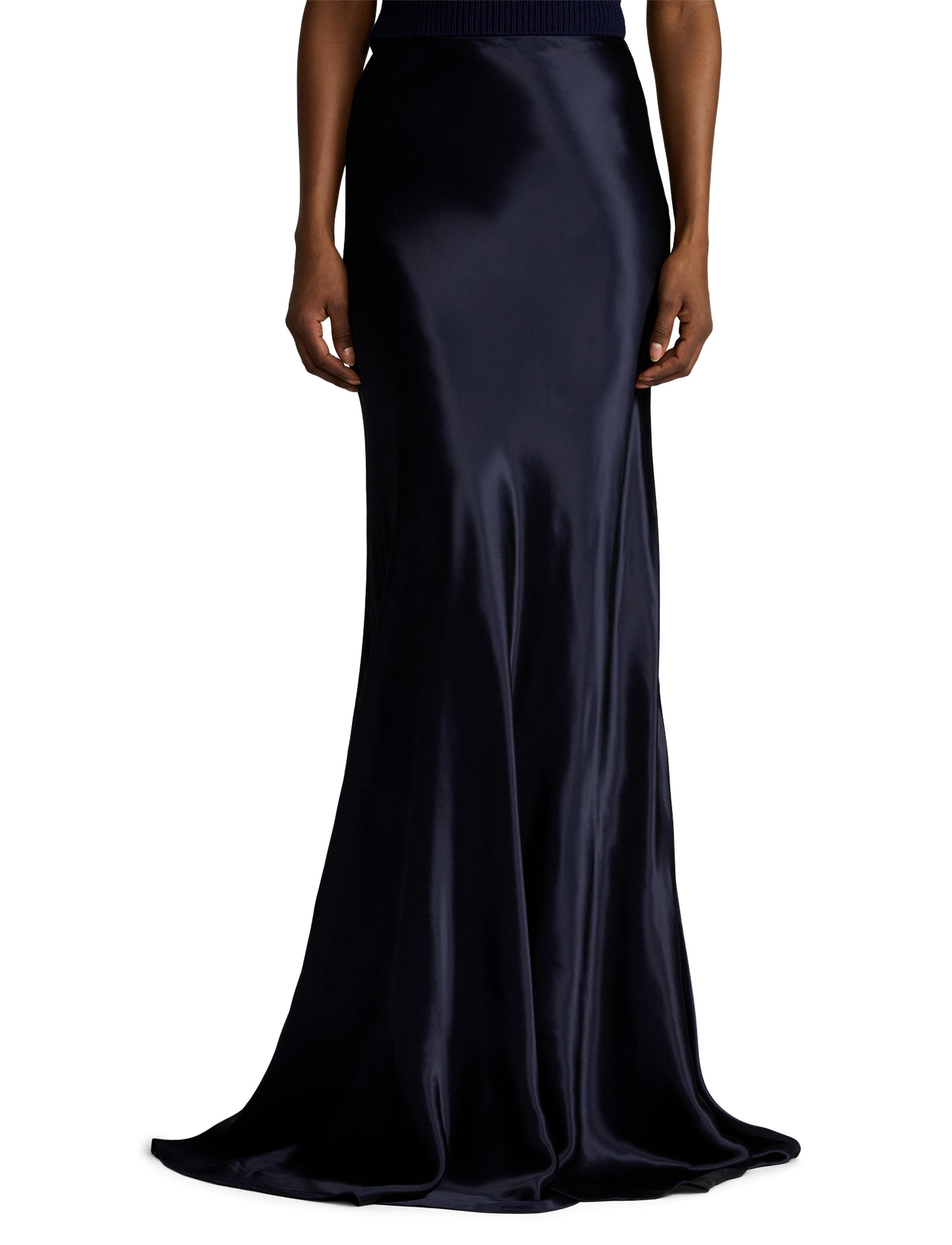 Jupe Masina en charmeuse - Lux Navy