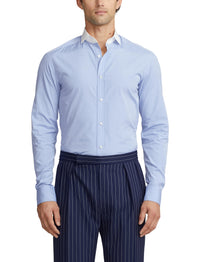 Chemise fil-à-fil avec col en popeline - Blue