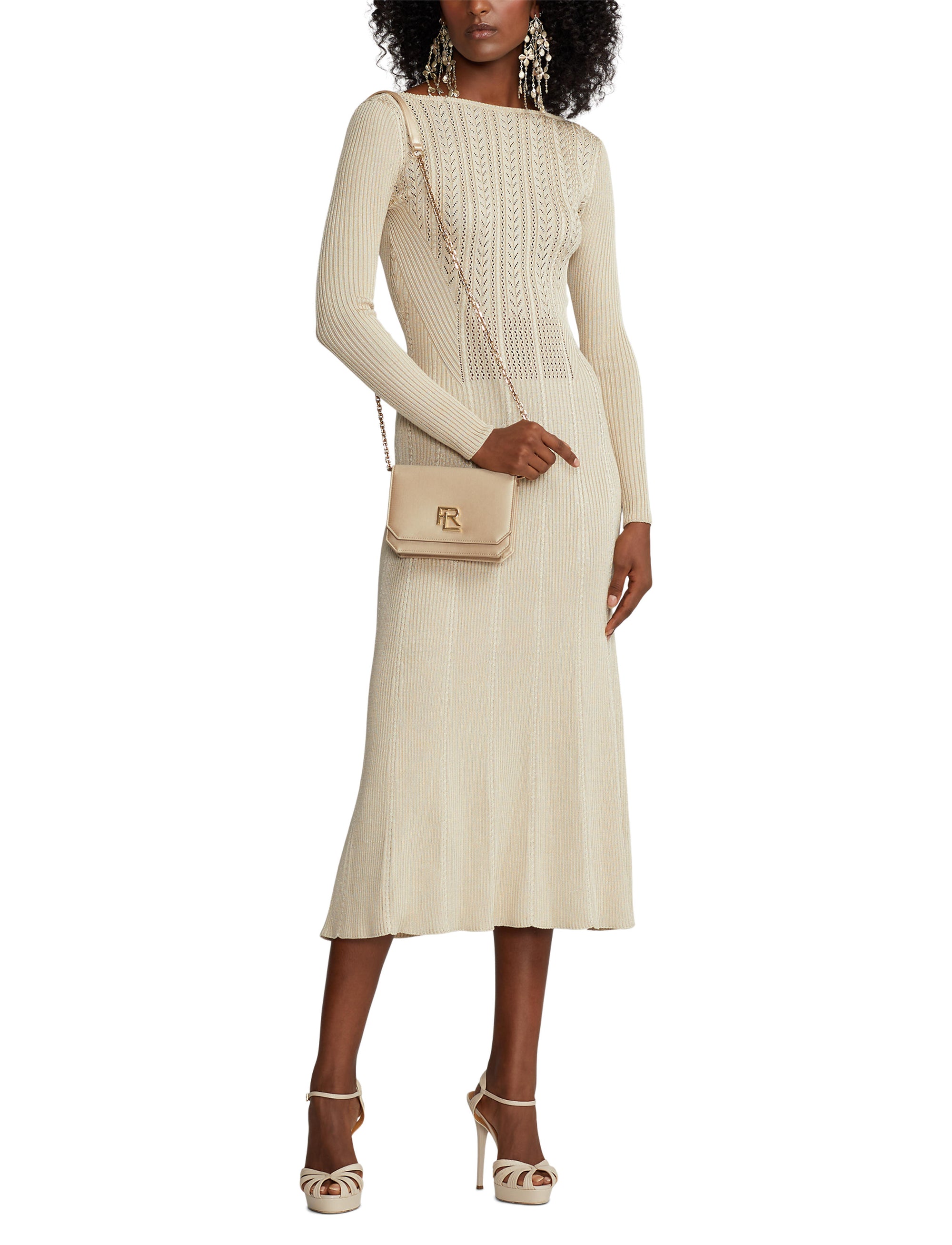 Mini-sac à chaîne RL 888 en soie mélangée - Fawn