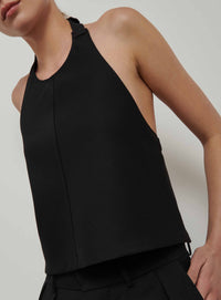 Backless Halter Top - Black