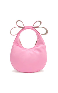 Small silk & rhinestone clutch bag - Pink