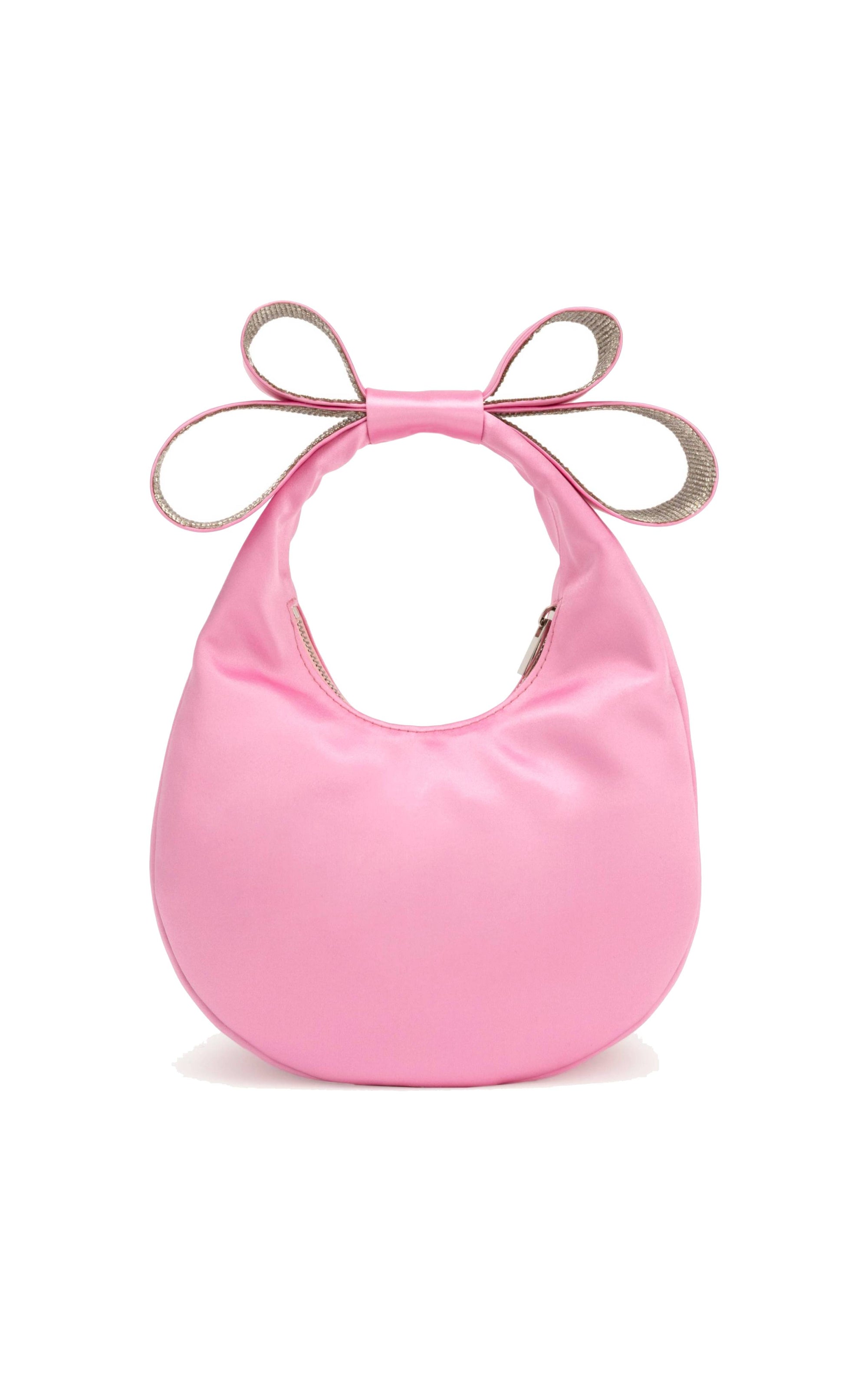 Small silk & rhinestone clutch bag - Pink