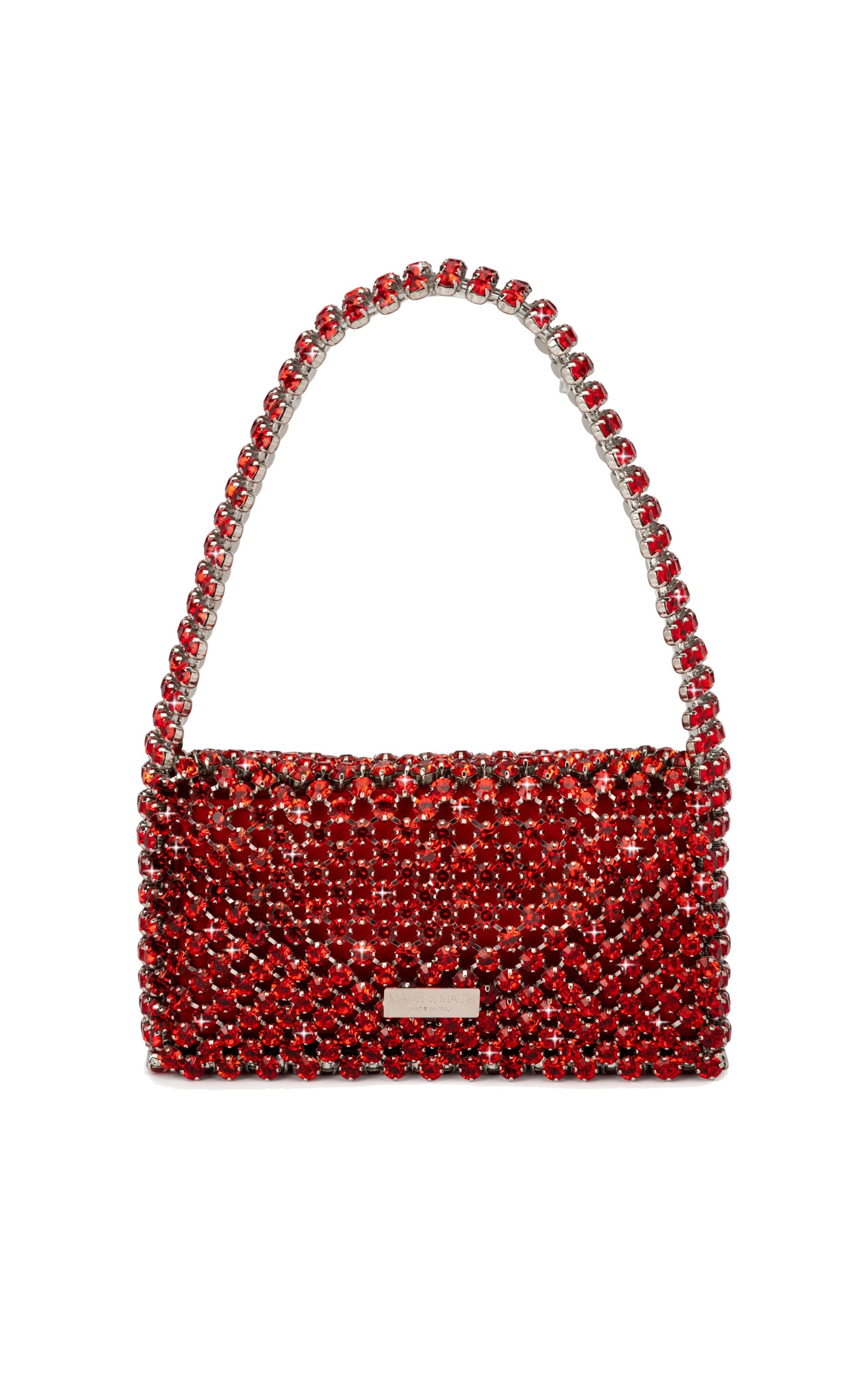 Small silk & rhinestone shoulder bag - Light Siam
