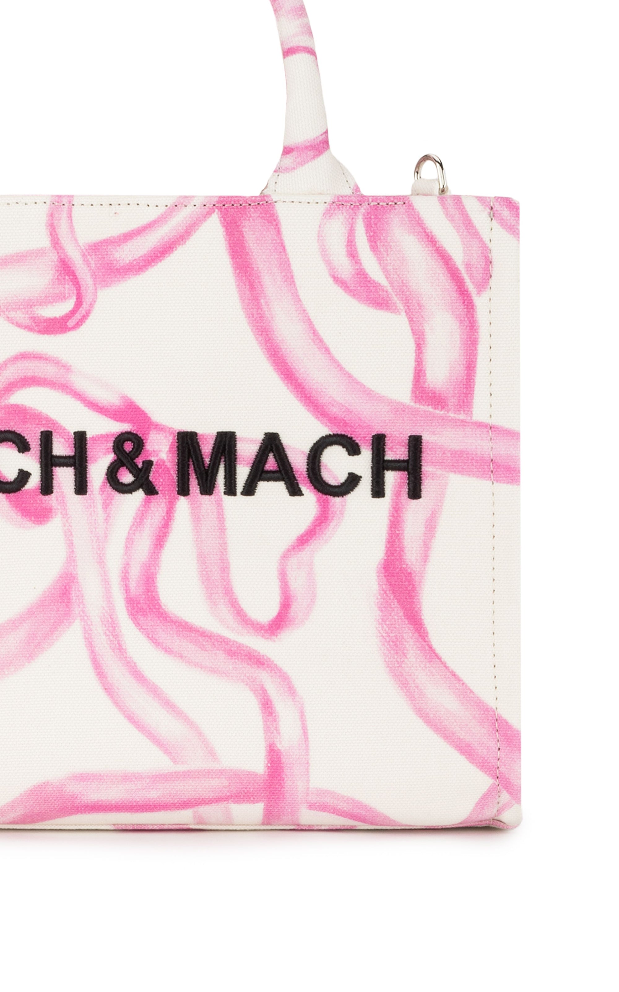 Riviera small shopping bag with ribbon motif - Pink