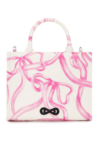 Riviera small shopping bag with ribbon motif - Pink