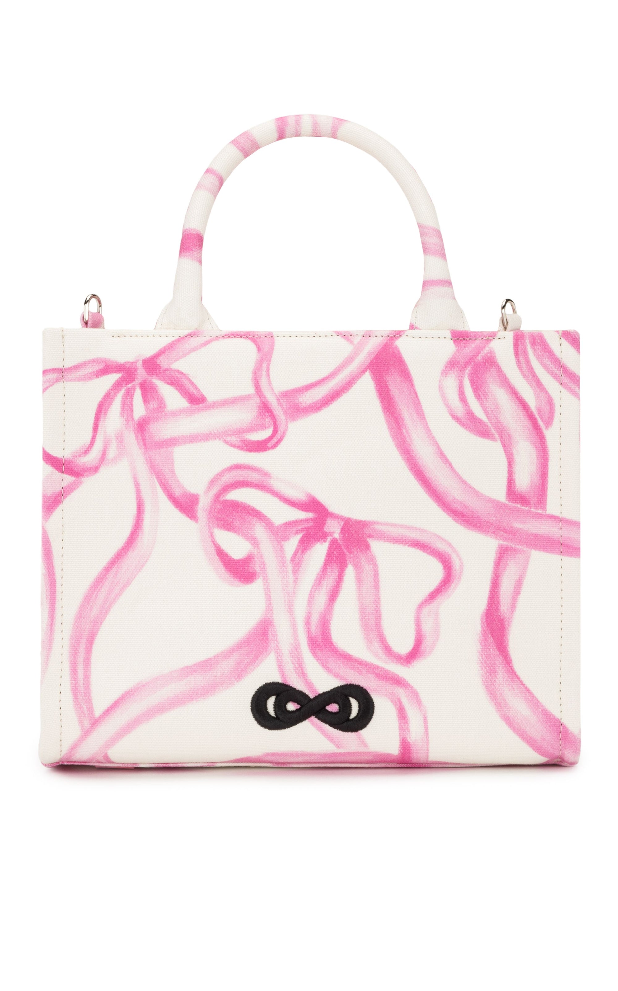 Riviera small shopping bag with ribbon motif - Pink