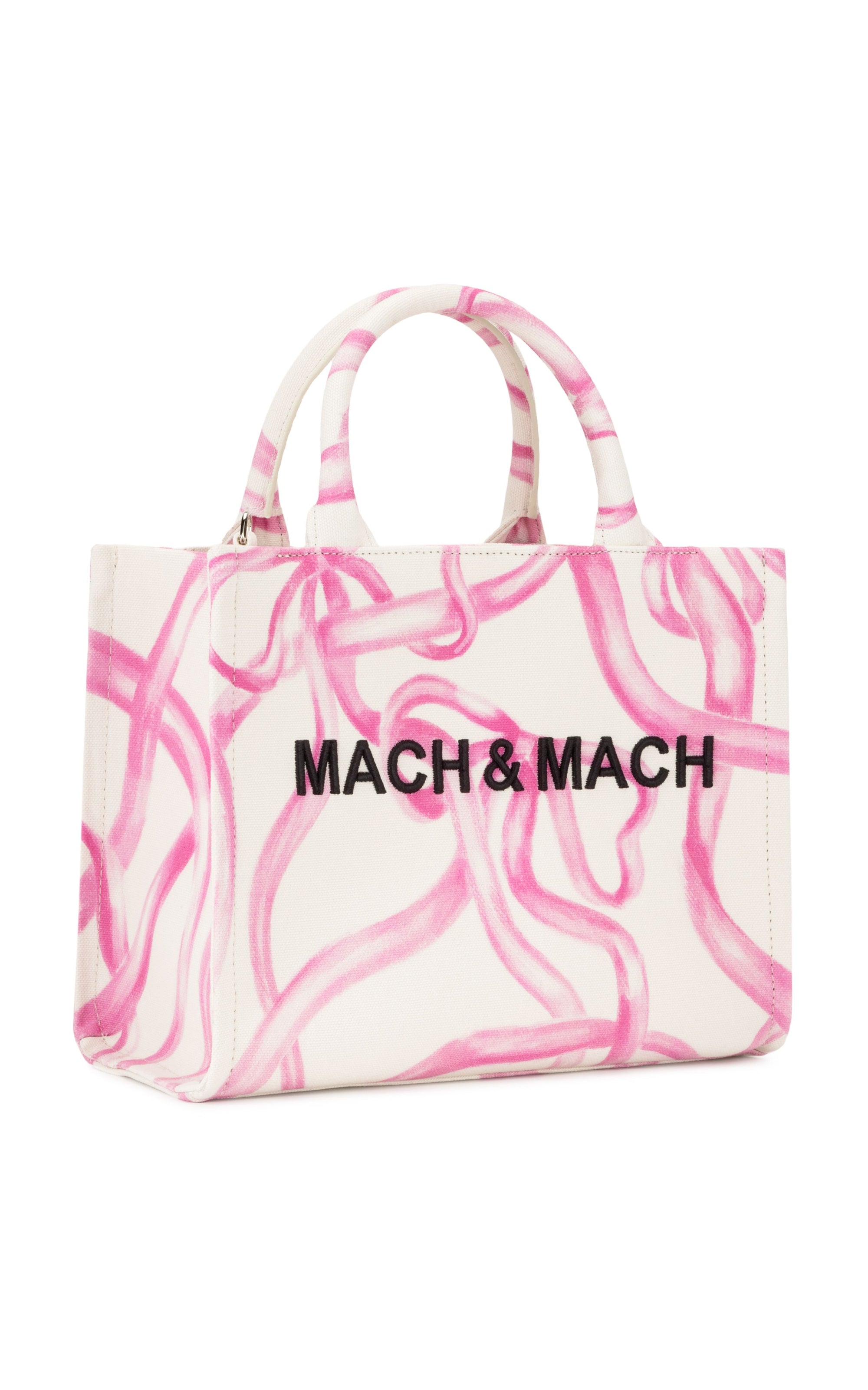 Riviera small shopping bag with ribbon motif - Pink