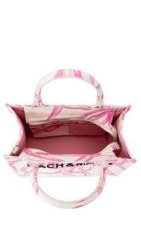 Riviera small shopping bag with ribbon motif - Pink