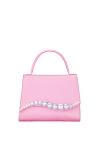 Small silk & pearl Sirène handbag - Pink