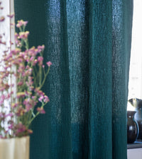 Rideau Bambina en gaze de coton - Vert sapin