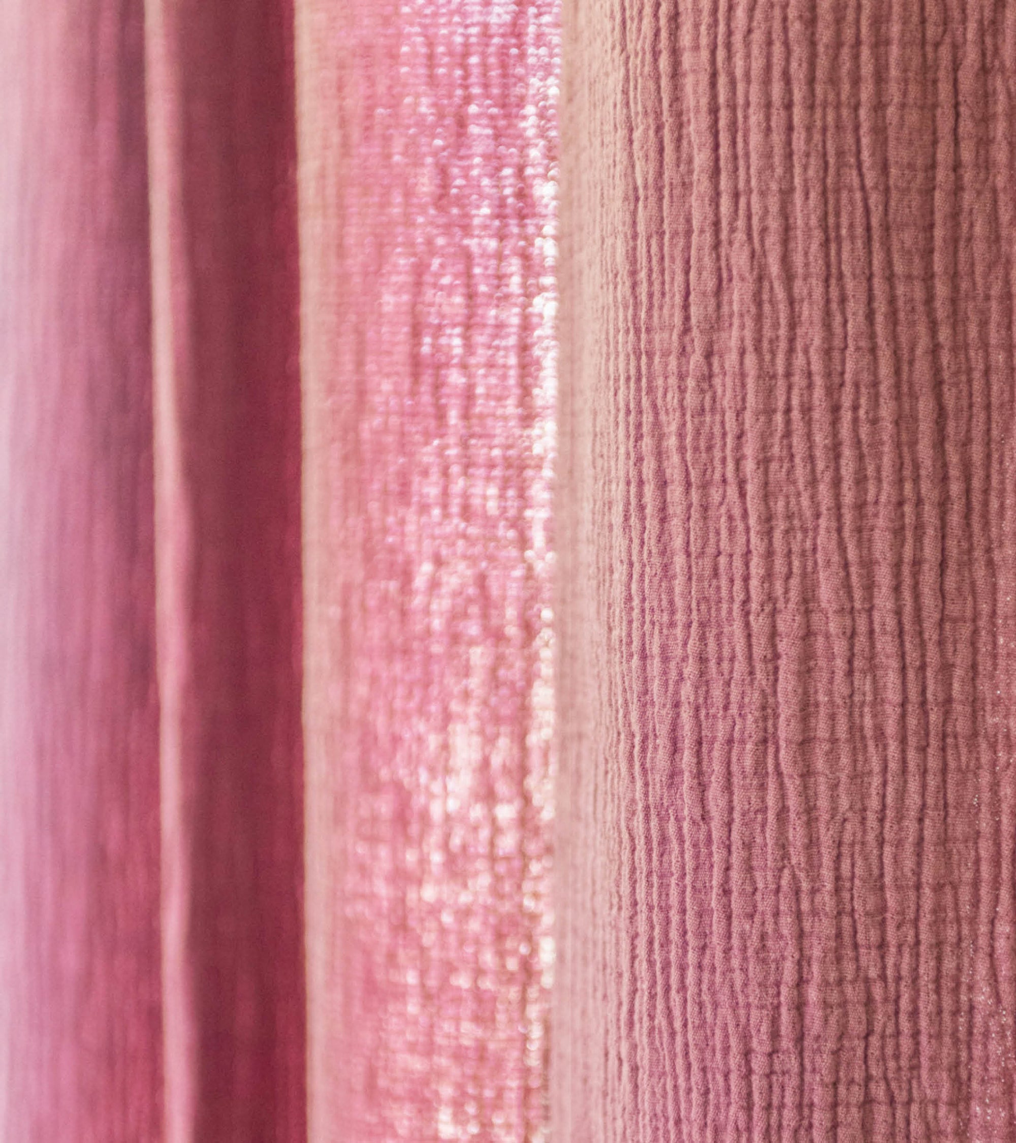 Rideau Bambina en gaze de coton - Rose