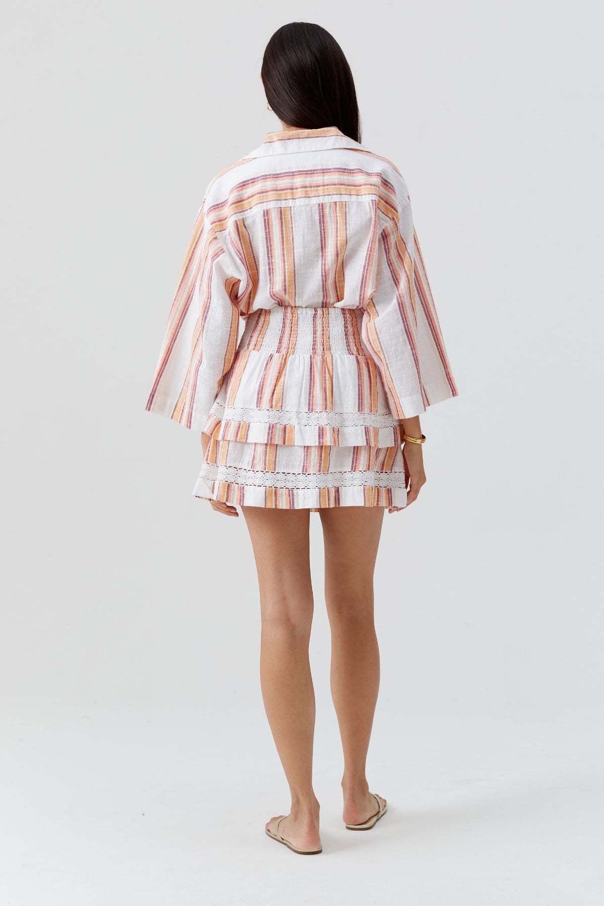 Barbara striped short skirt - Sunset Stripe