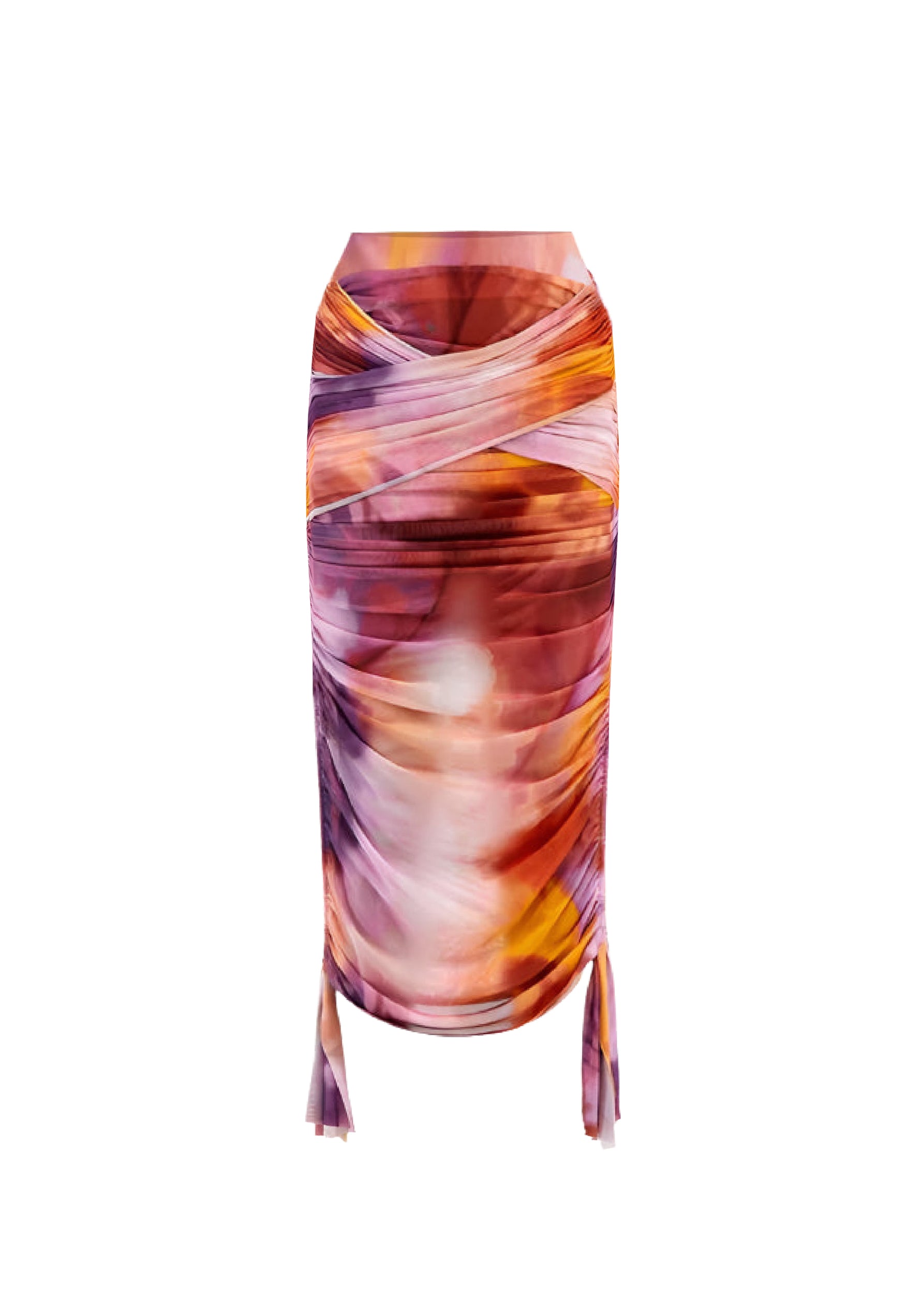 Bina adjustable maxi skirt with mesh gathers - Dandi Print