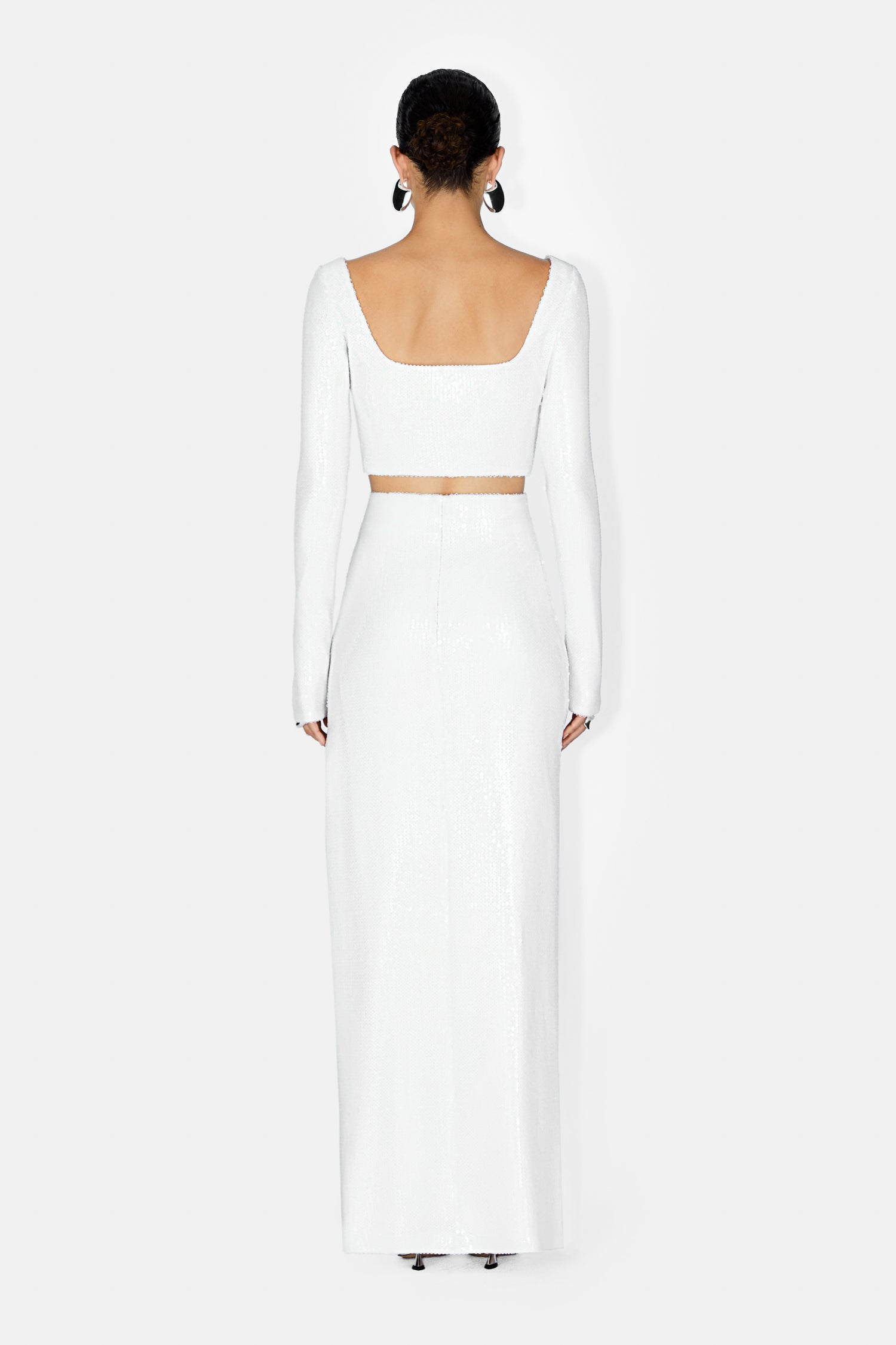 Top Bridal Beating Heart à manches longues - White