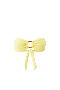 Belgium Bandeau Bikini Top - Yellow Ridges