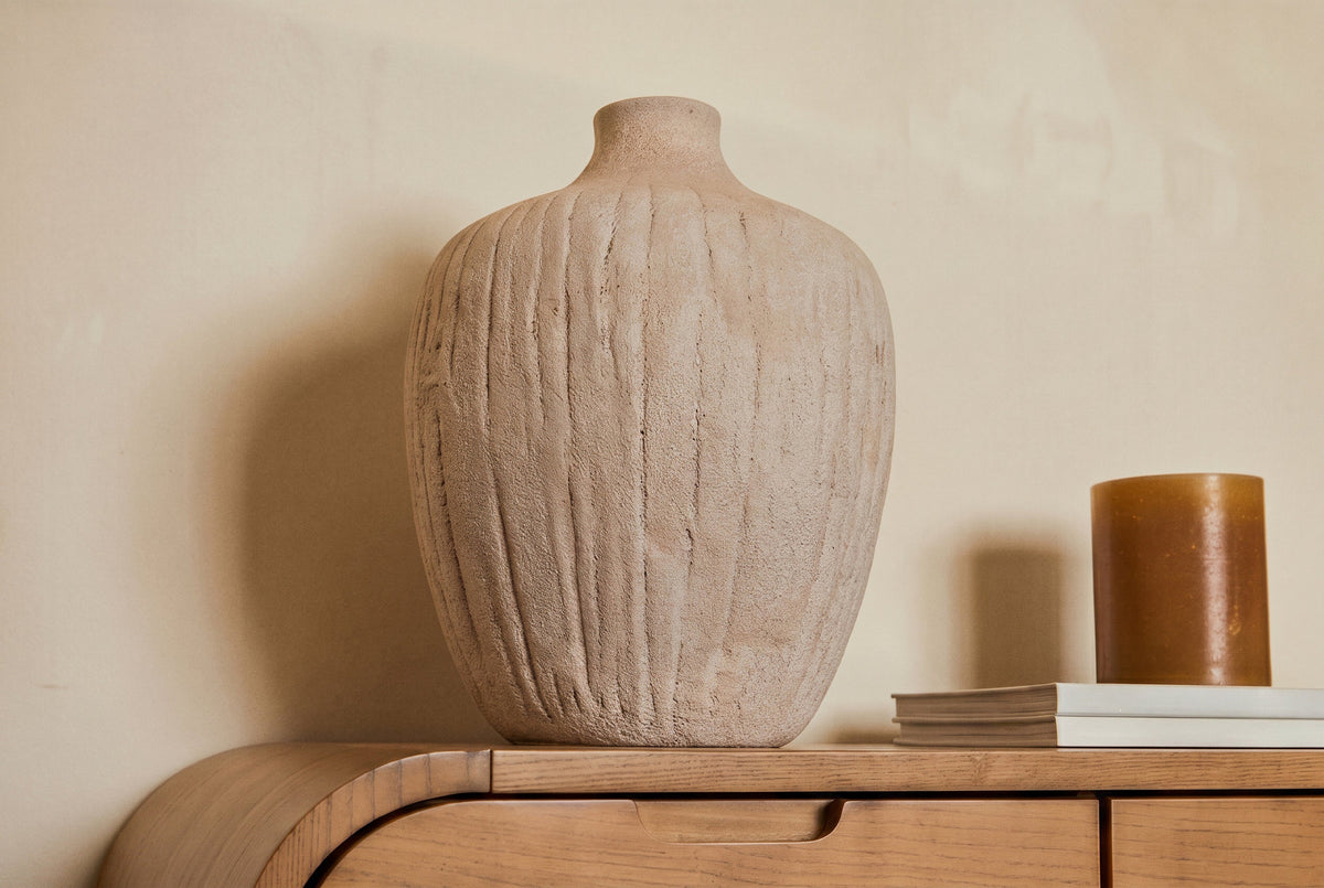 Vase Benedita en céramique - Taupe