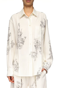 Pyjama Shirt - Off White / Black