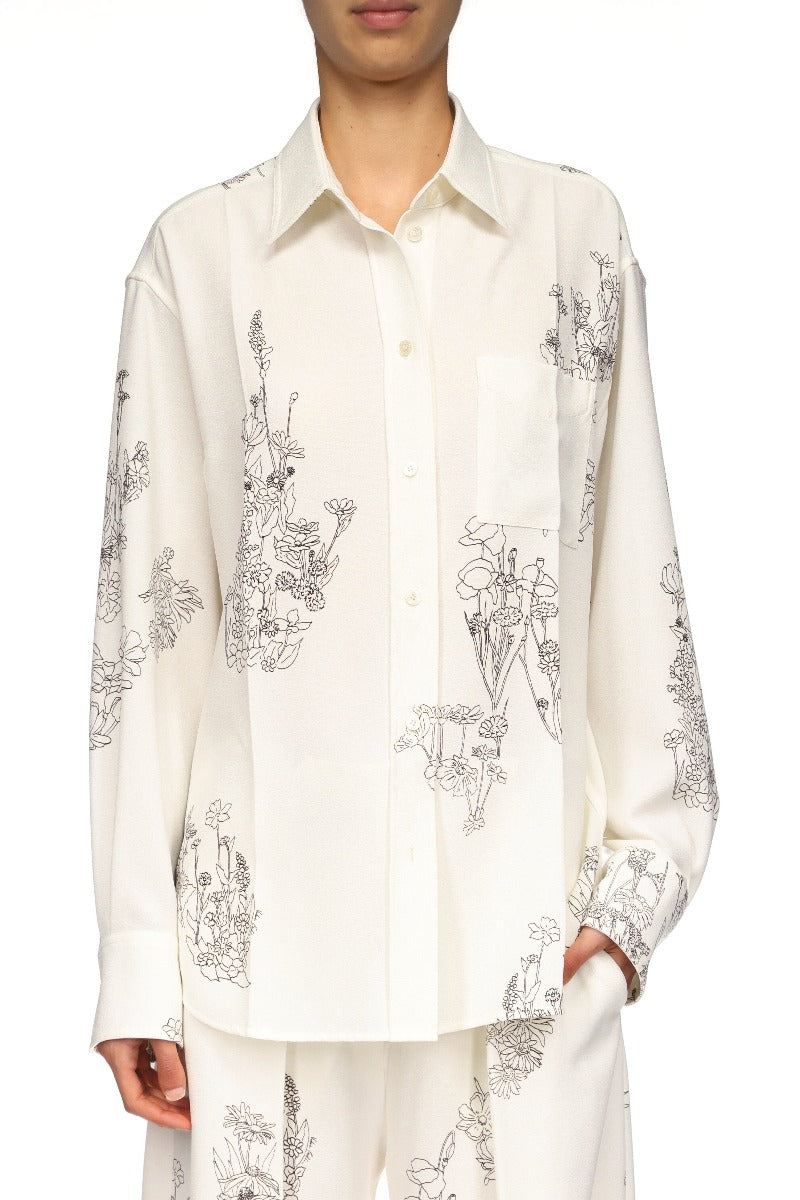 Pyjama Shirt - Off White / Black