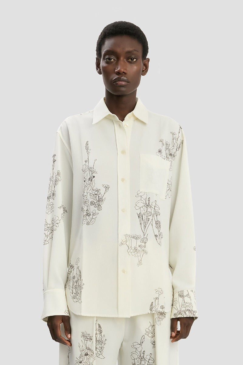 Pyjama Shirt - Off White / Black