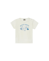 T-shirt Tuba illustration "Ma petite crevette" en coton - Ecru Bonton