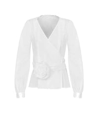 Blouse Lola cache-cœur - Blanc