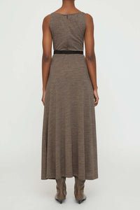 Robe midi à col bateau en laine - Oat Melange