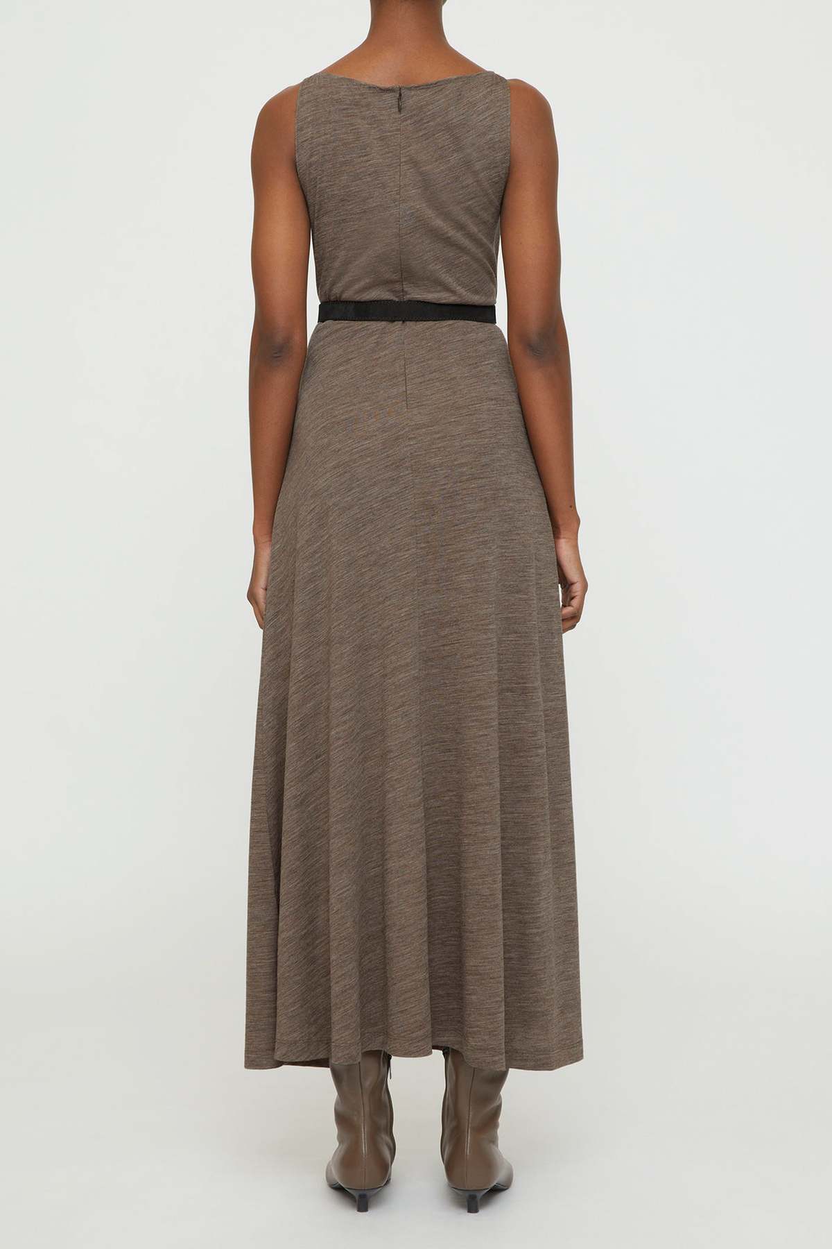 Robe midi à col bateau en laine - Oat Melange