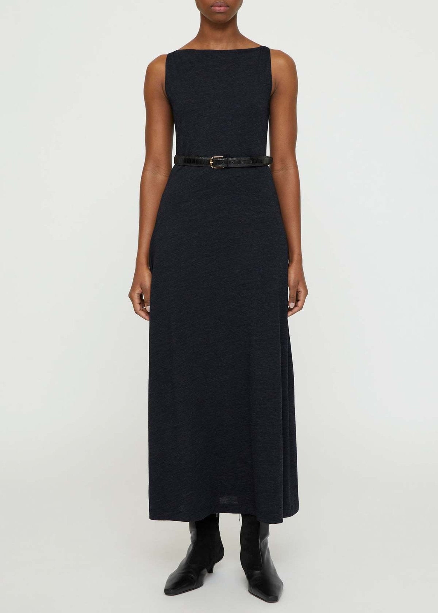 BOAT-NECK JERSEY DRESS