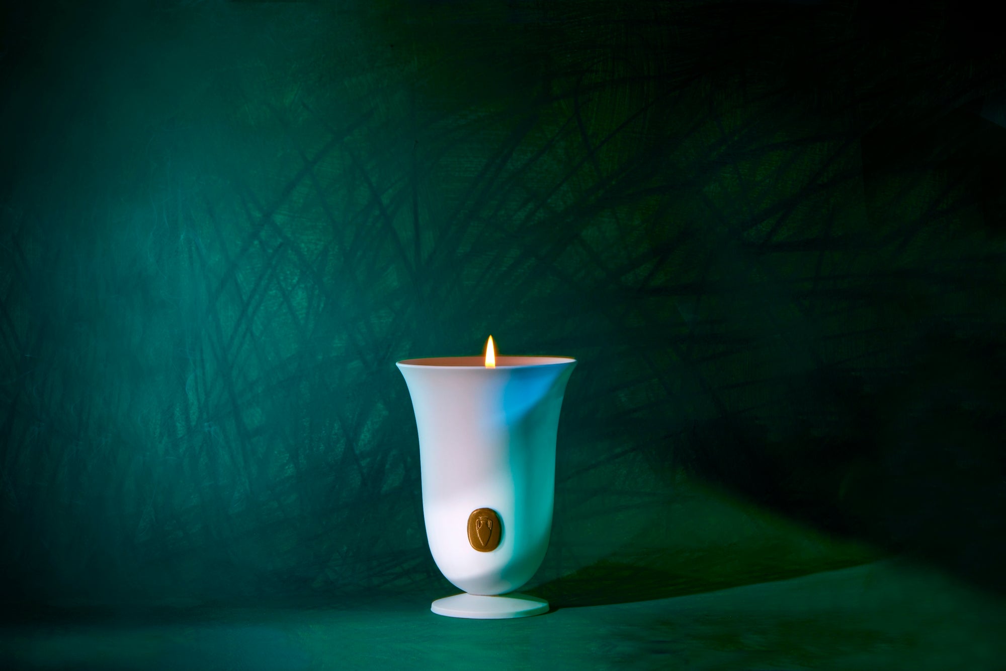 Bougie bois en porcelaine - White