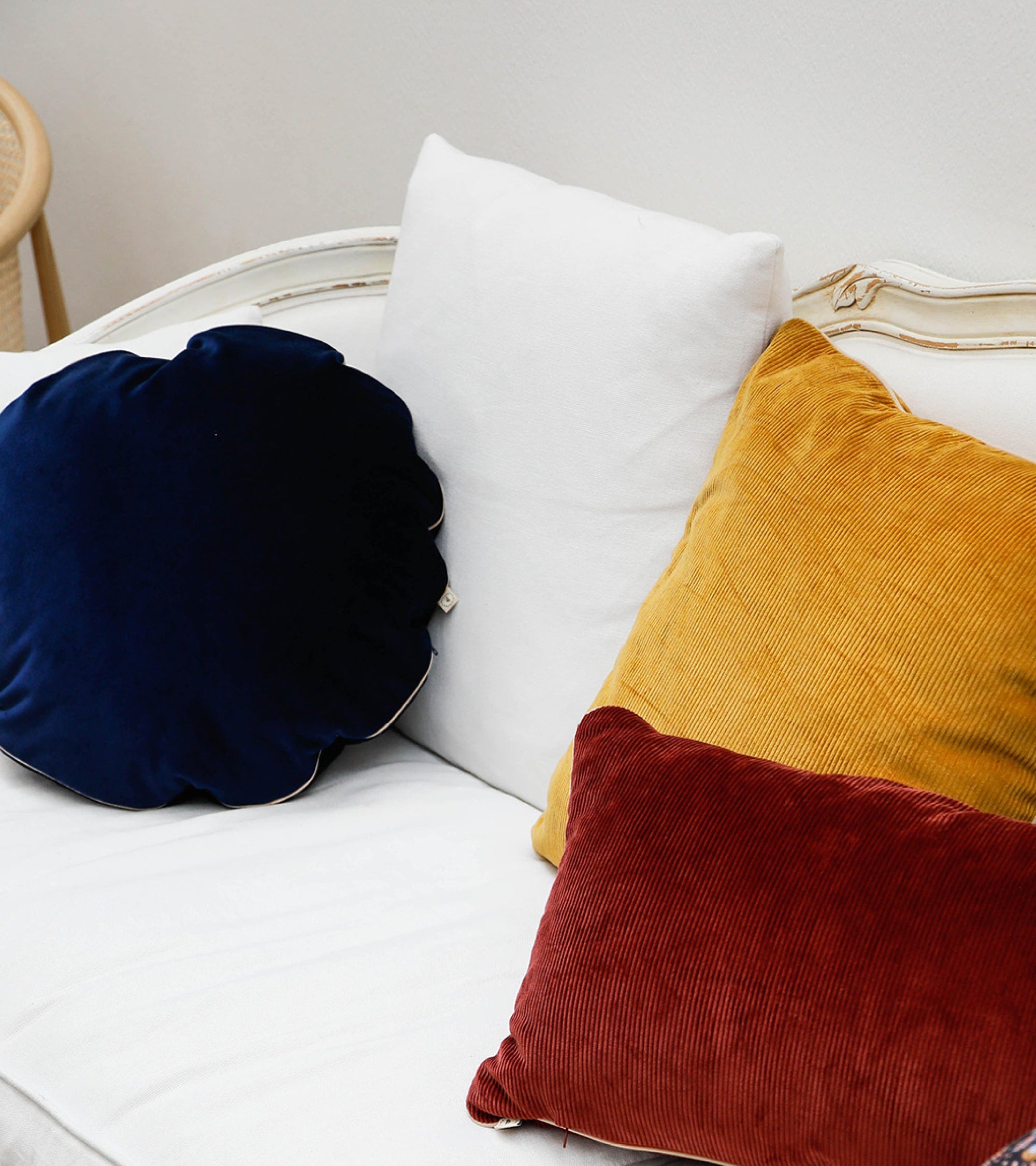 Coussin Bomboloni en velours - Bleu marine