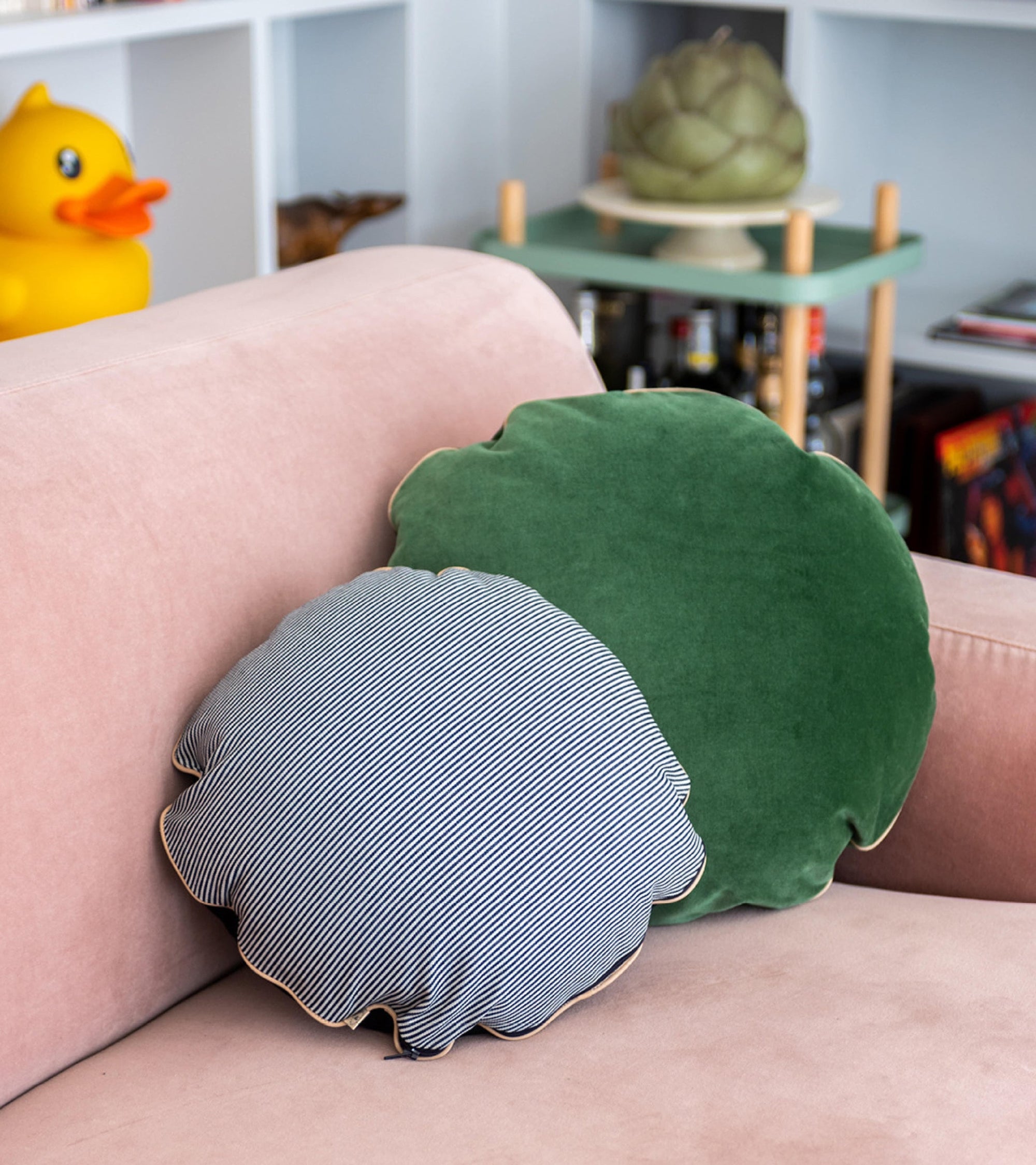 Petit coussin Bomboloni - Bleu Et Blanc