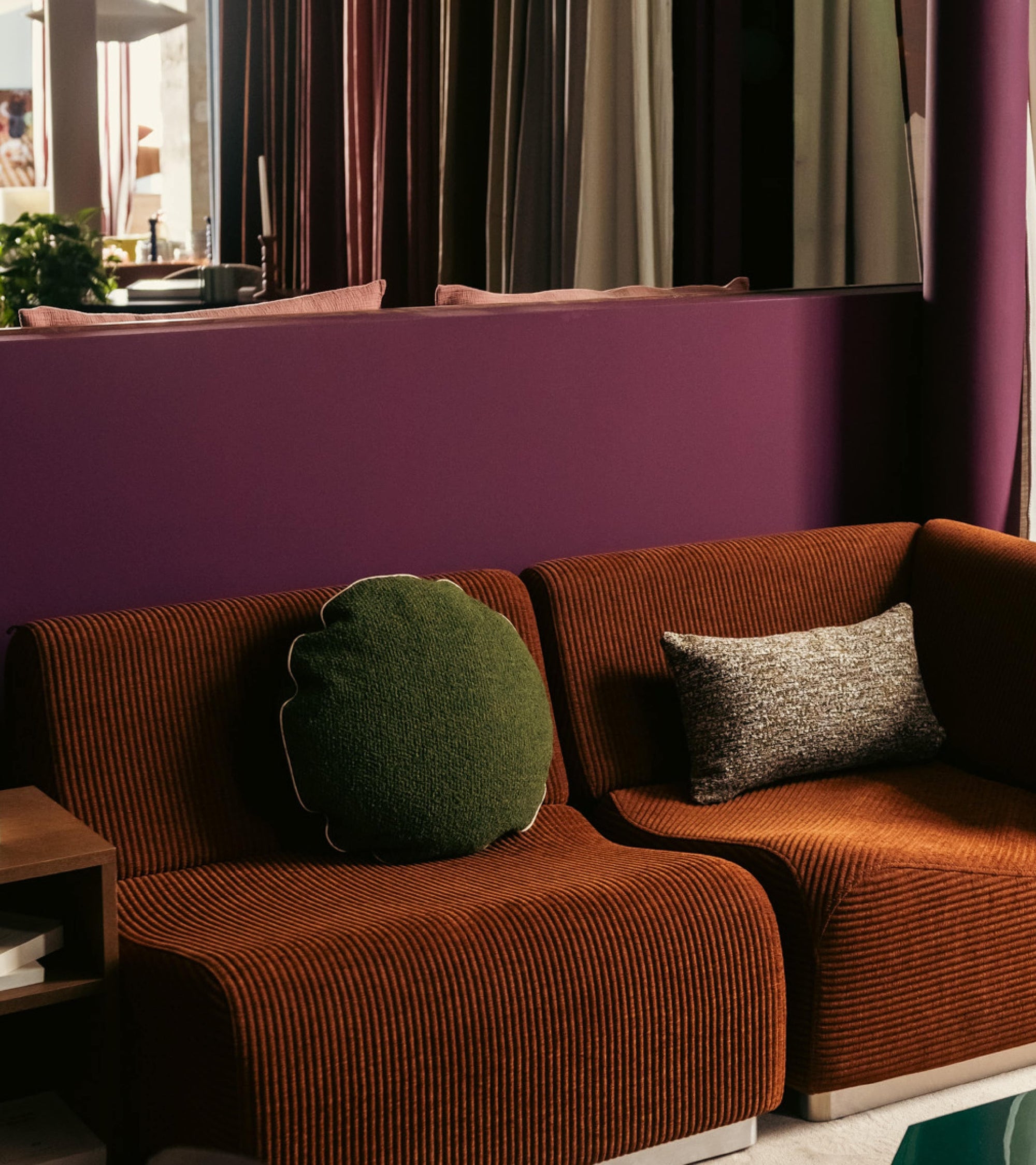 Coussin Bomboloni en laine bouclée - Vert