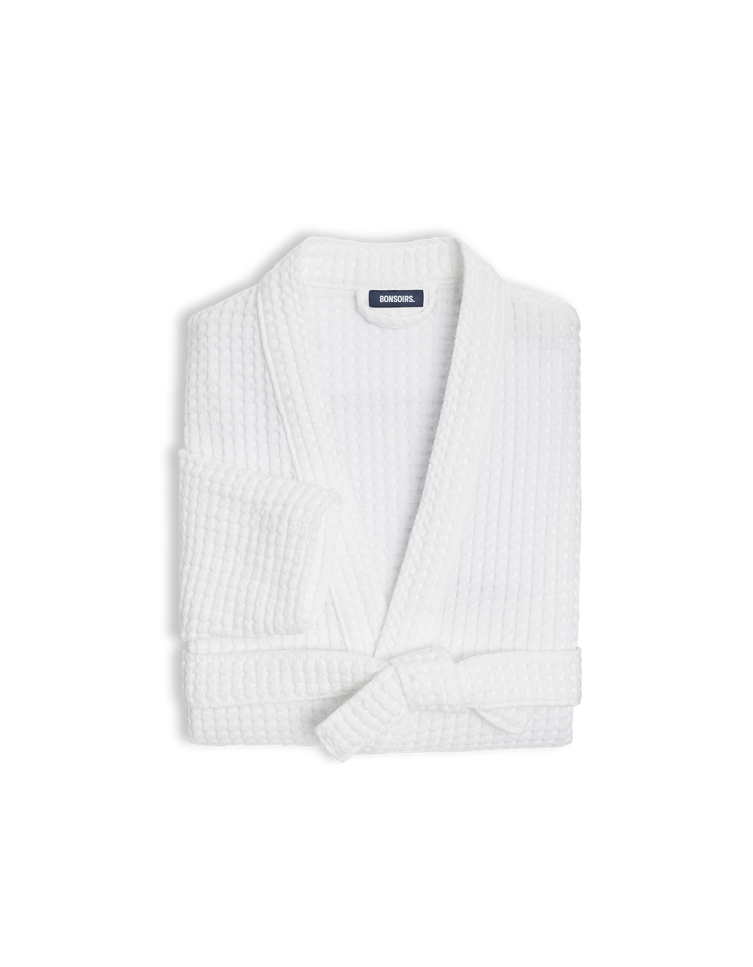 Peignoir en coton nid d'abeille - Blanc