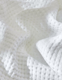 Peignoir en coton nid d'abeille - Blanc