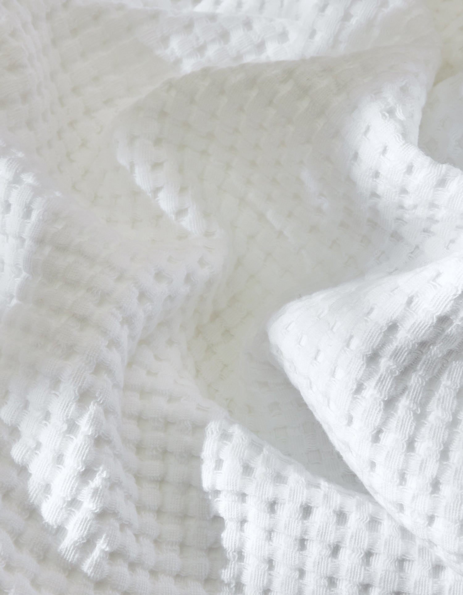 Peignoir en coton nid d'abeille - Blanc